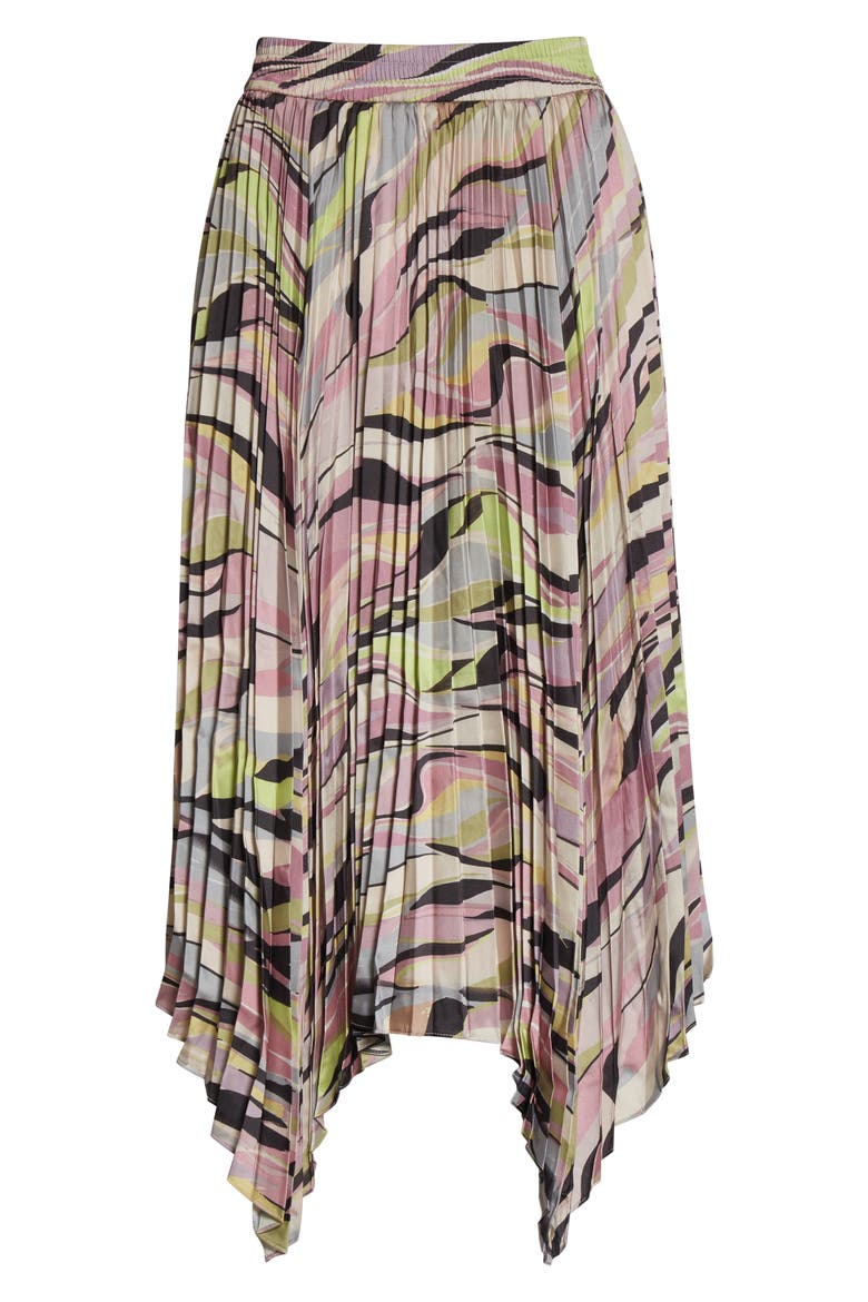 Women's Pleated Handkerchief Hem Skirt, Alternate, color, DUSKY PINK