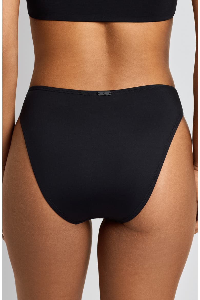 High Leg Bikini Bottoms, Alternate, color, BLACK