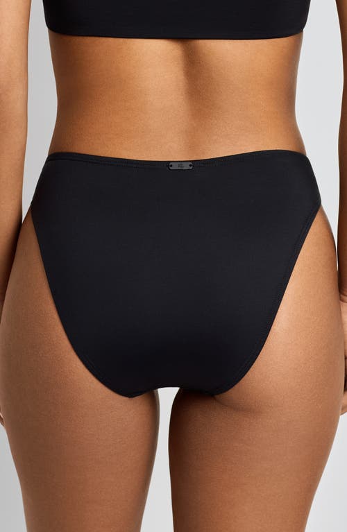Ralph Lauren Lauren High Leg Bikini Bottoms In Black