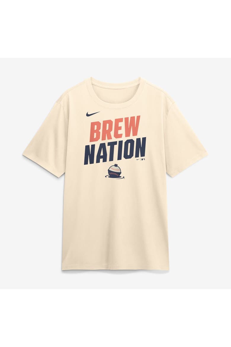 Men's Nike Cream Milwaukee Brewers 2026 City Connect Team Phrase Script Dri-FIT T-Shirt, Main, color, Cream