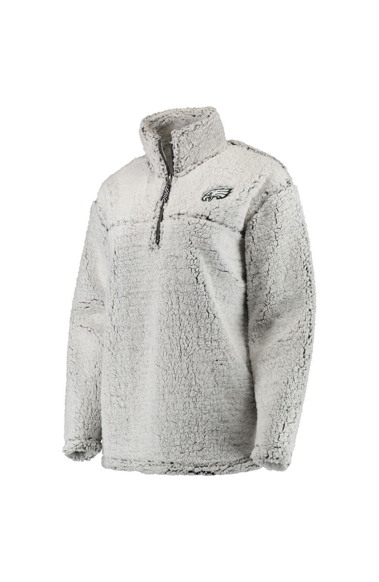 G-III 4HER BY CARL BANKS Women's Gray Philadelphia Eagles Sherpa Quarter-Zip Pullover Jacket, Alternate, color, Gray