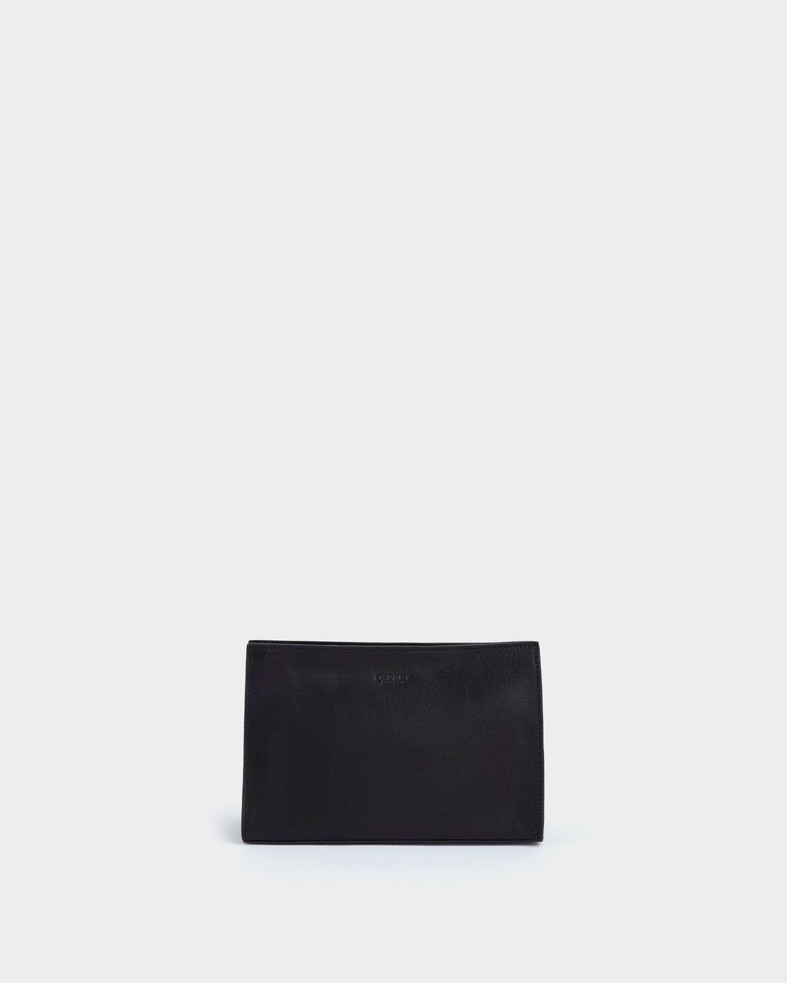 Osprey London The Carter Leather Washbag, Main, color, Black