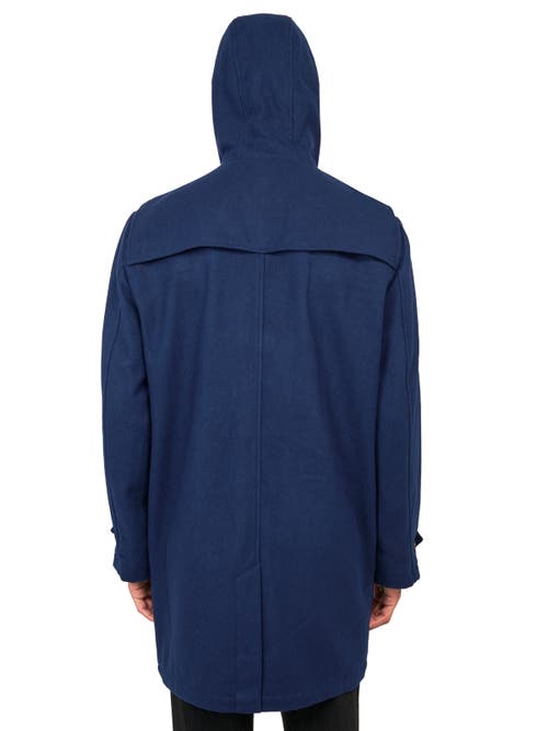 Construct Solid Wool Toggle Coat In Navy