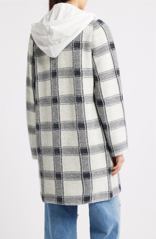 Thread & Supply Plaid Coat With Bib Hoodie In Blue