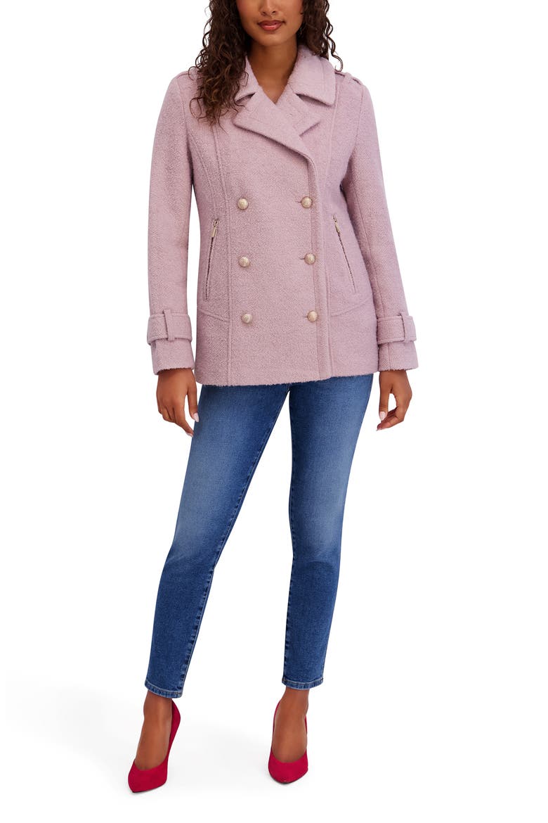 Bouclé Peacoat, Alternate, color, ROSE