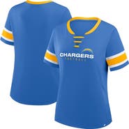 FANATICS Women's Fanatics Powder Blue Los Angeles Chargers Redzone Draw Play Athena Lace-Up T-Shirt