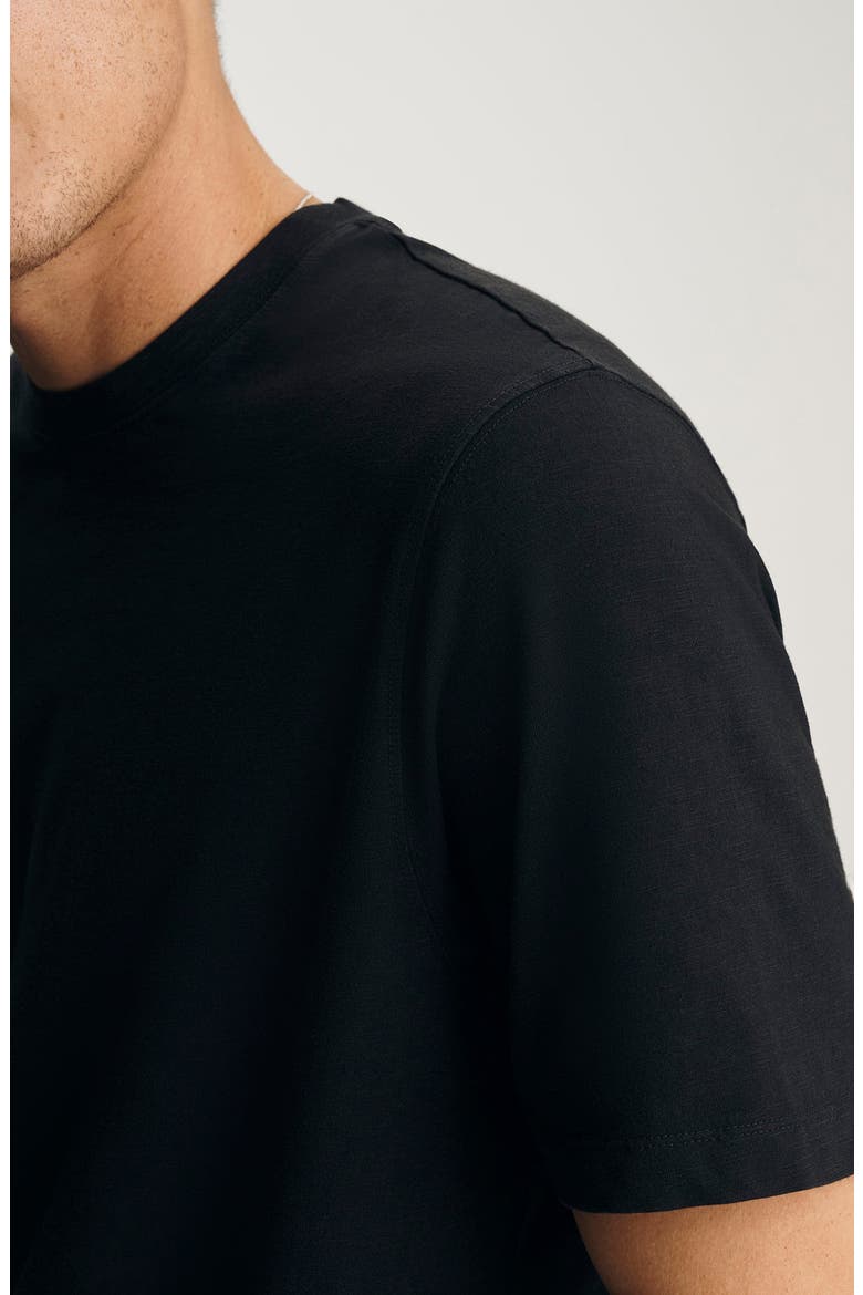 Black Slub Cotton Blend T-Shirt, Alternate, color, BLACK