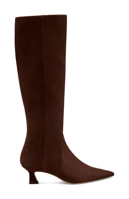 Stuart Weitzman Stylish Suede Ankle Boots With Block Heel In Brown
