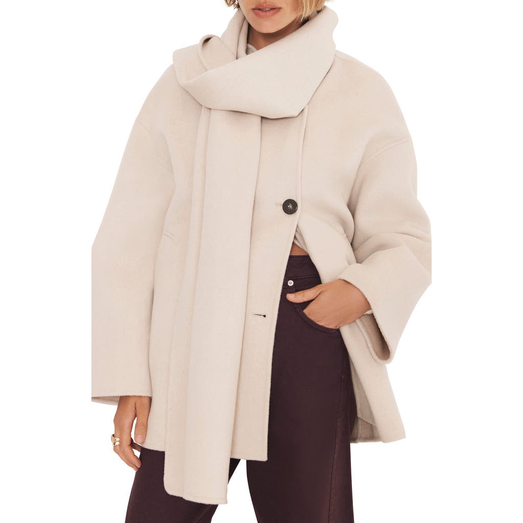 Mint Velvet Wool Blend Hand Finished Scarf Coat In Neutral