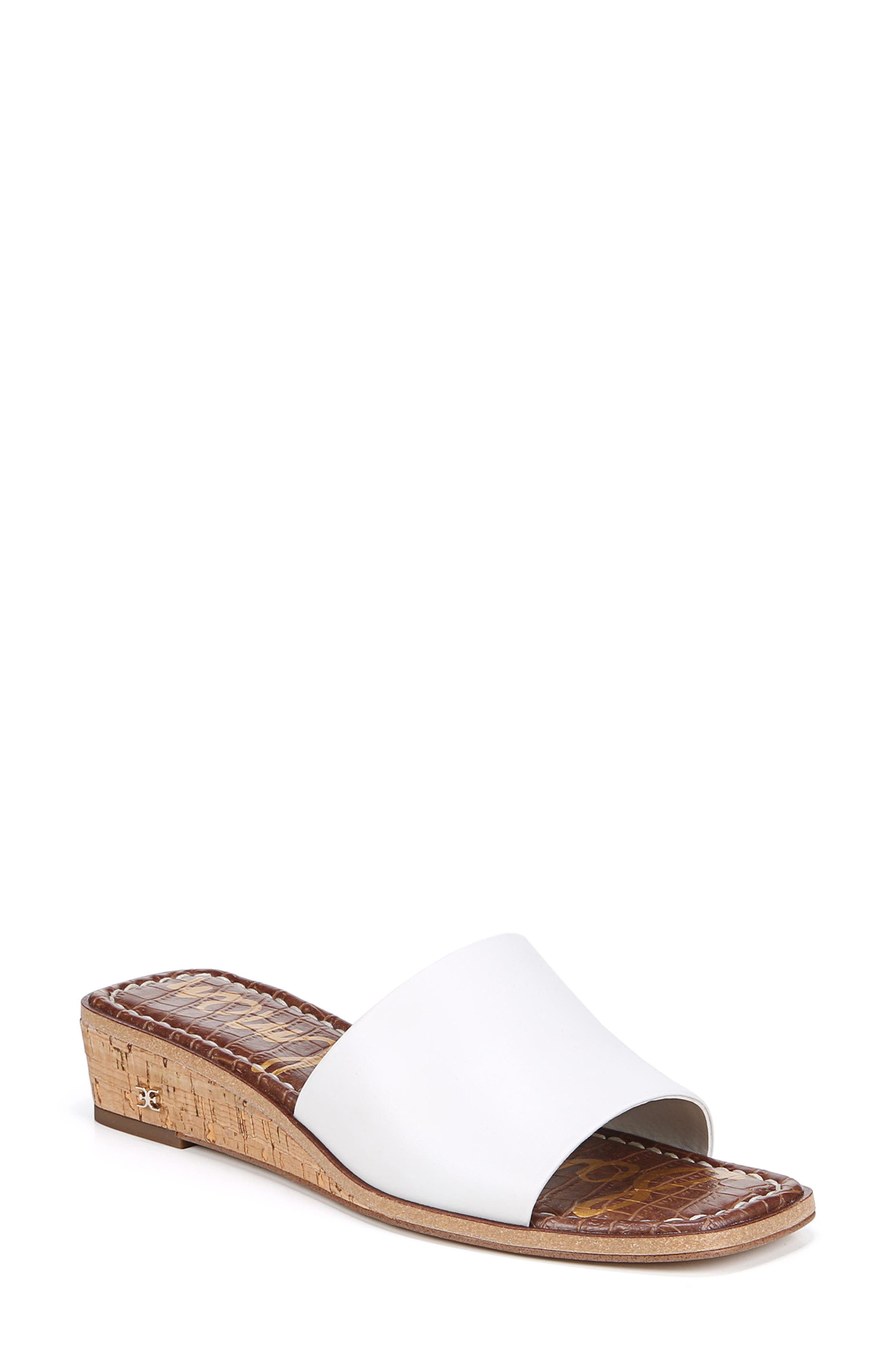 Valery Wedge Slide Sandal, Main, color, BRIGHT WHITE