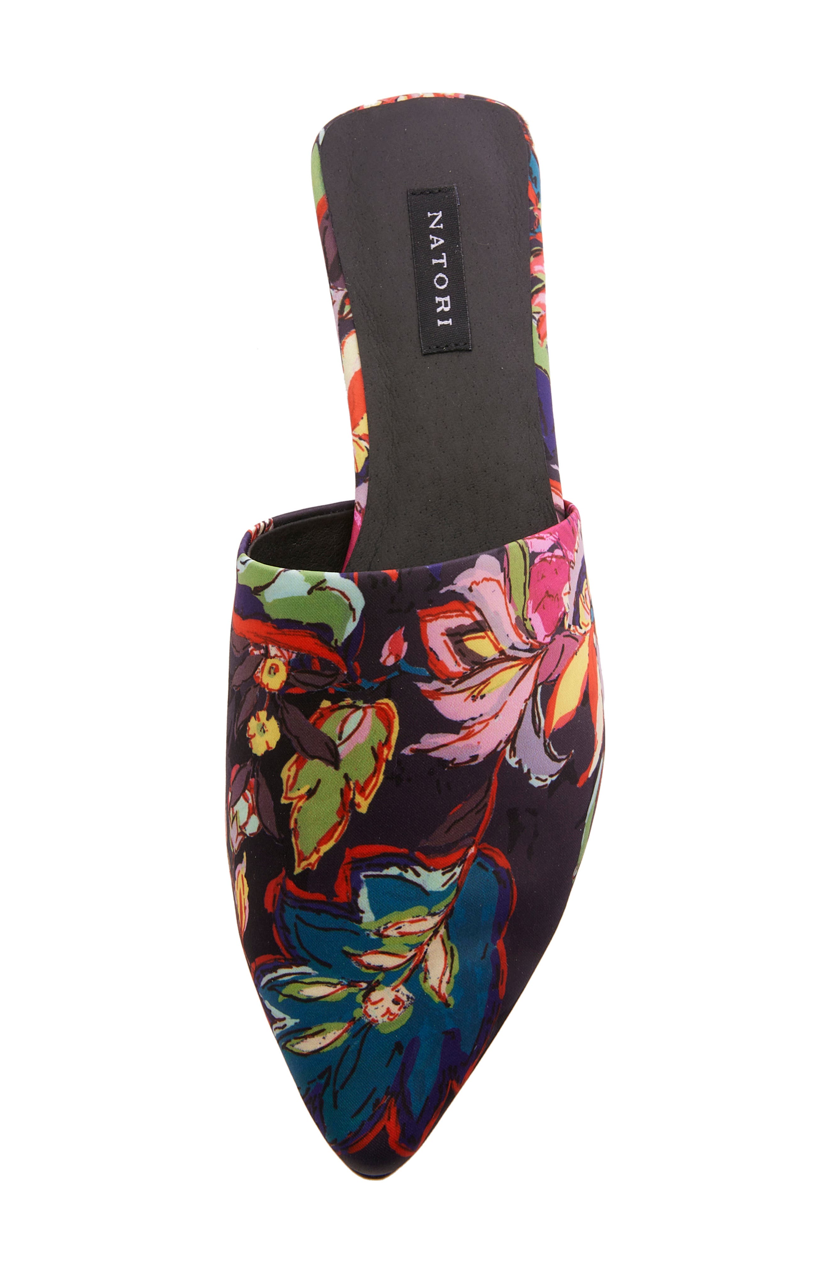 Adore Floral Mule, Alternate, color, BLACK