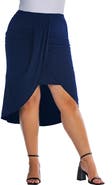 24seven Comfort Apparel Knee Length Tulip Skirt