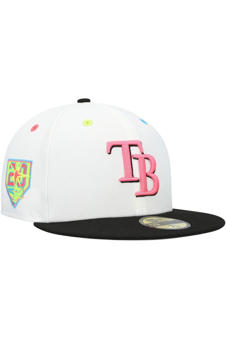 Men's New Era White Tampa Bay Rays Neon Eye 59FIFTY Fitted Hat, Main, color, White
