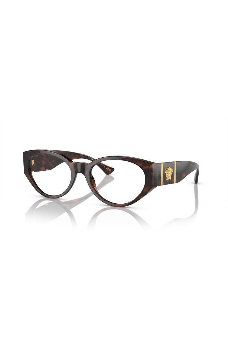 Versace 54mm Oval optical glasses, Main, color, Tortoise