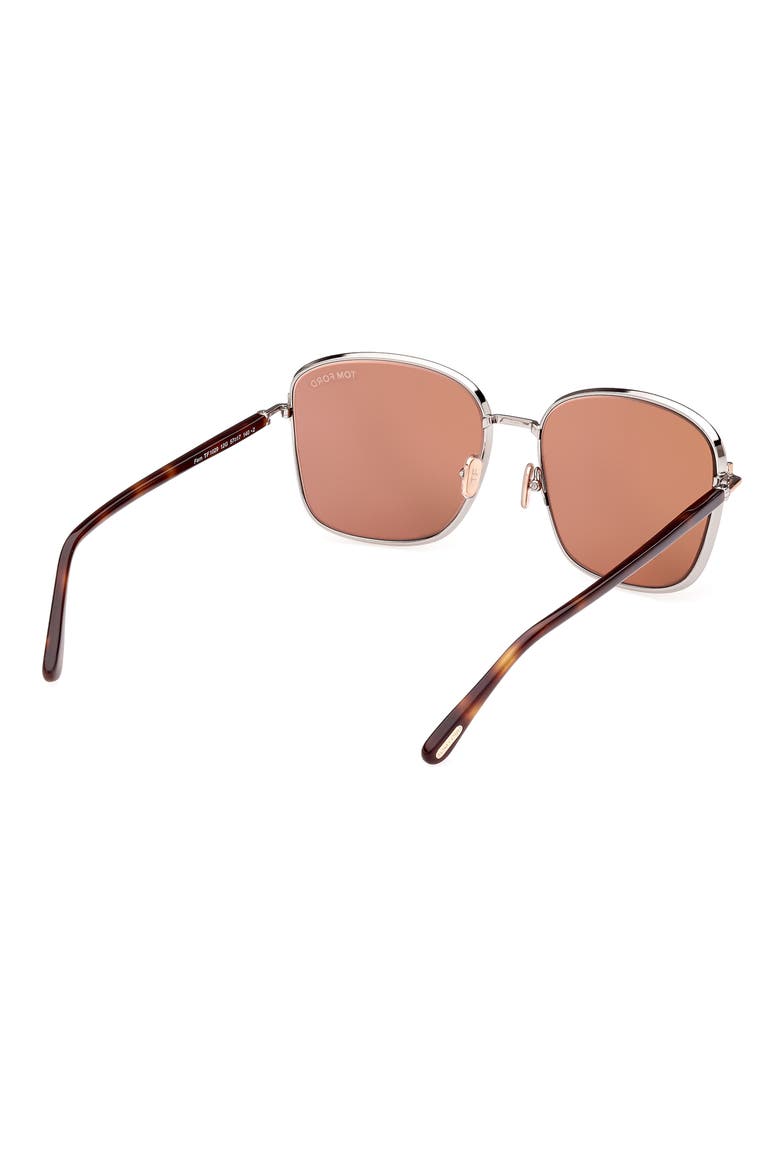 Fern 57mm Square Sunglasses, Alternate, color, SHINY LIGHT RUTHENIUM / ROSE
