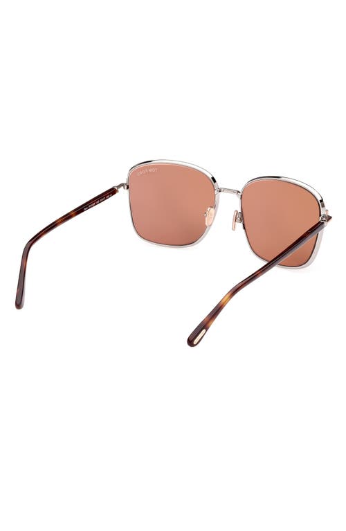 Tom Ford Fern 57mm Square Sunglasses In Neutral