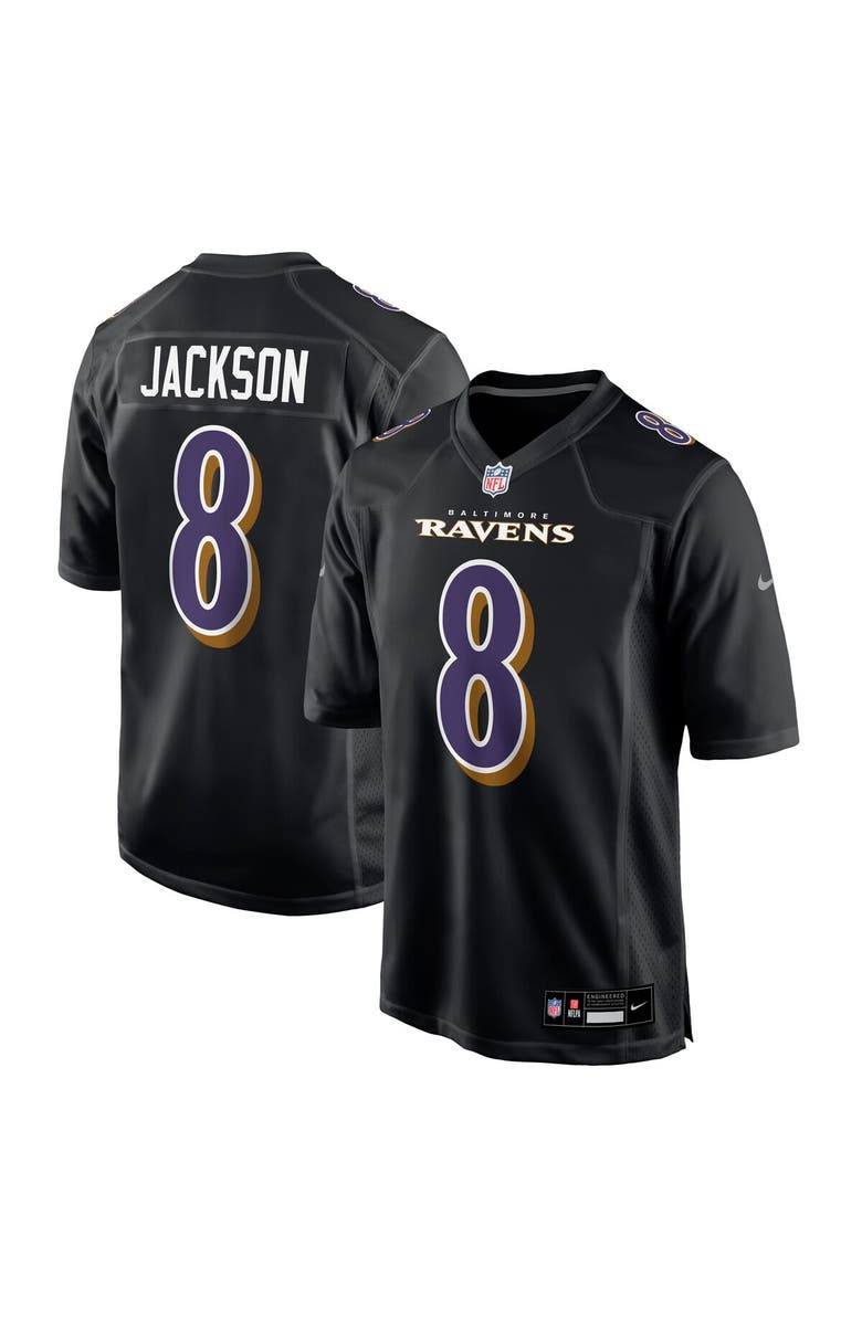 Nike Men's Nike Lamar Jackson Black Baltimore Ravens Fashion Game Jersey, Main, color,