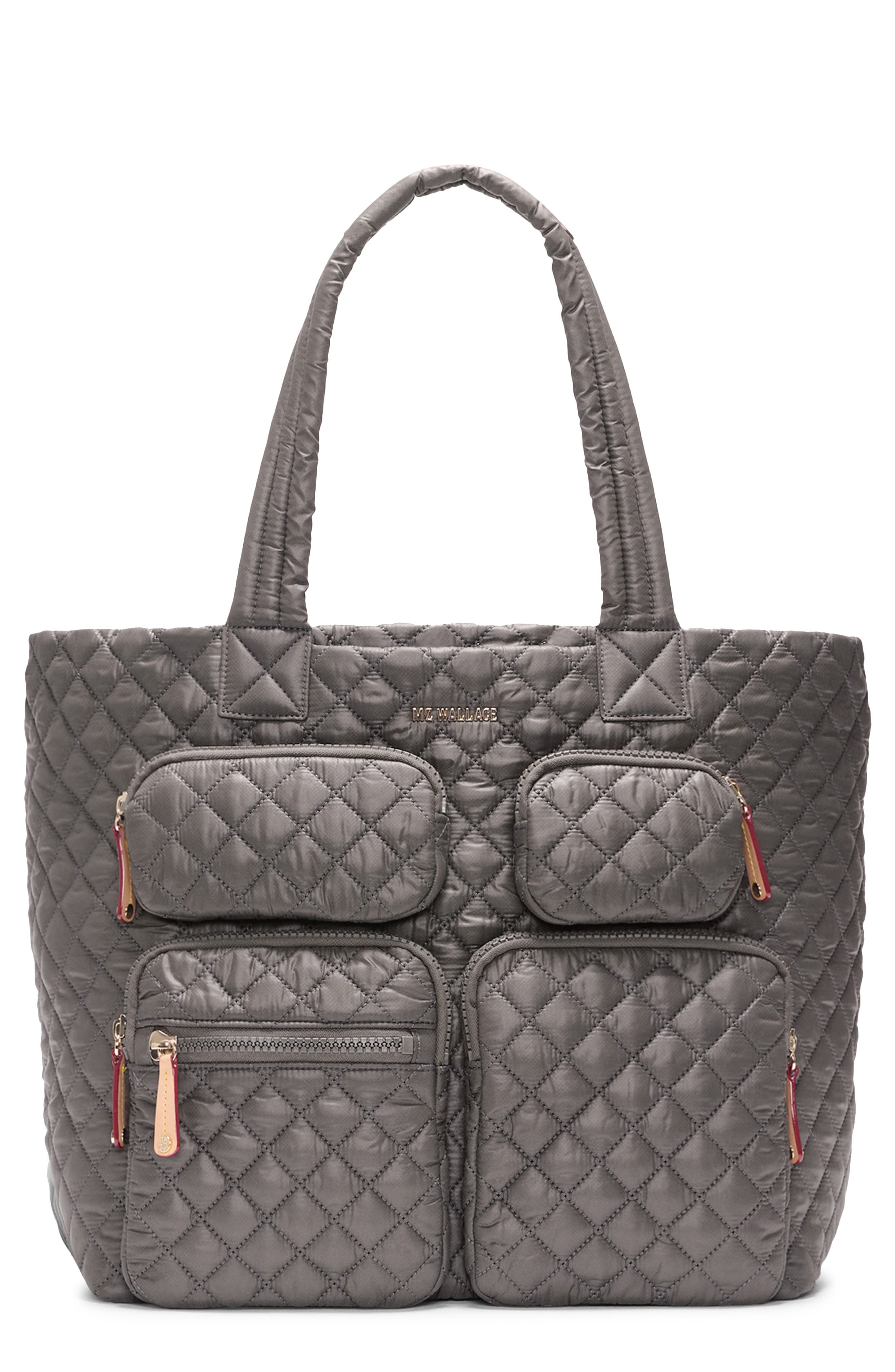 MZ Wallace Large Metro Quilted Nylon Travel Tote, Main, color, Magnet