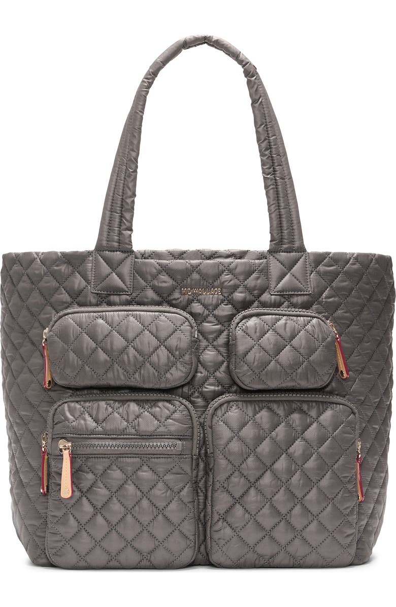 MZ Wallace Large Metro Quilted Nylon Travel Tote, Main, color, Magnet
