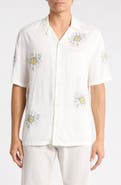AllSaints Petal Print Relaxed Fit Camp Shirt