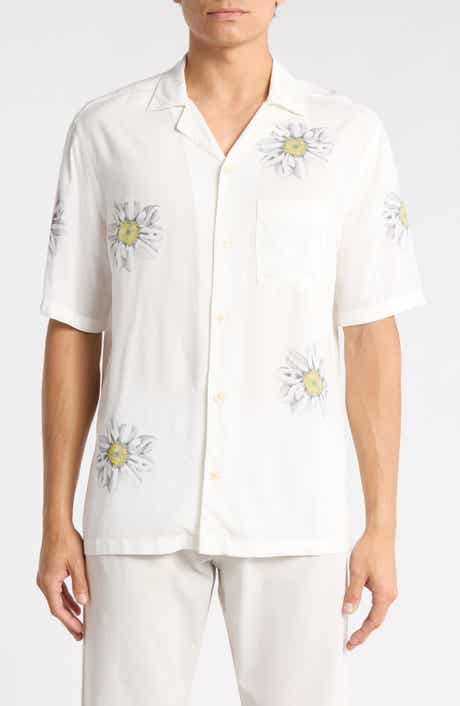 AllSaints Petal Print Relaxed Fit Camp Shirt