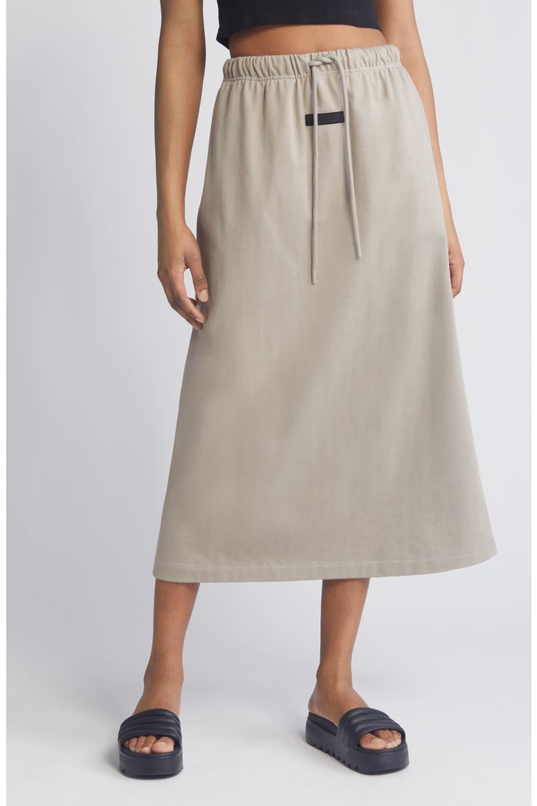 Drawstring Cotton Maxi Skirt, Main, color, SEAL