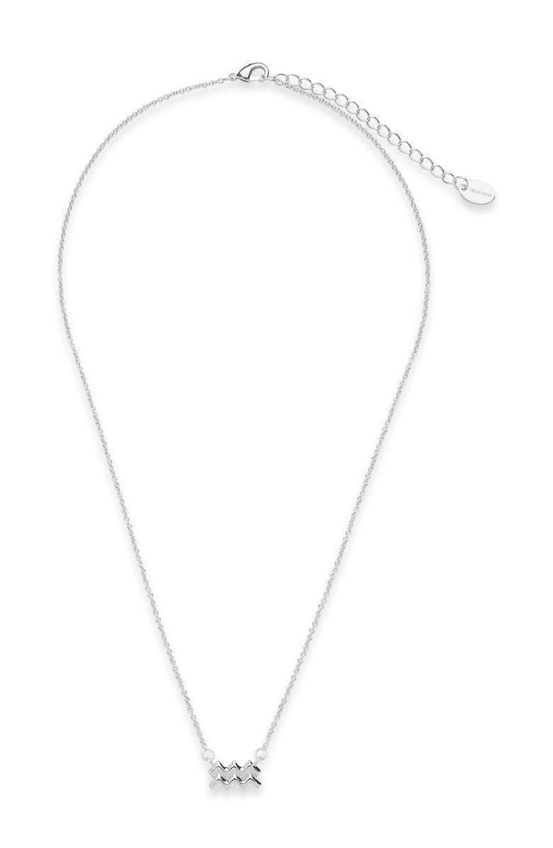 Sterling Forever Rhodium Plated Zodiac Pendant Necklace, Alternate, color,