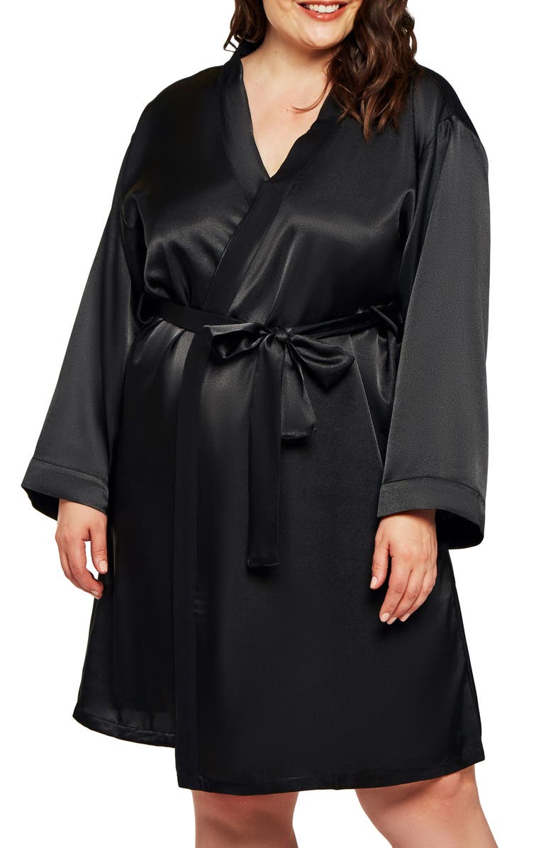 iCollection Long Sleeve Satin Robe, Main, color, 