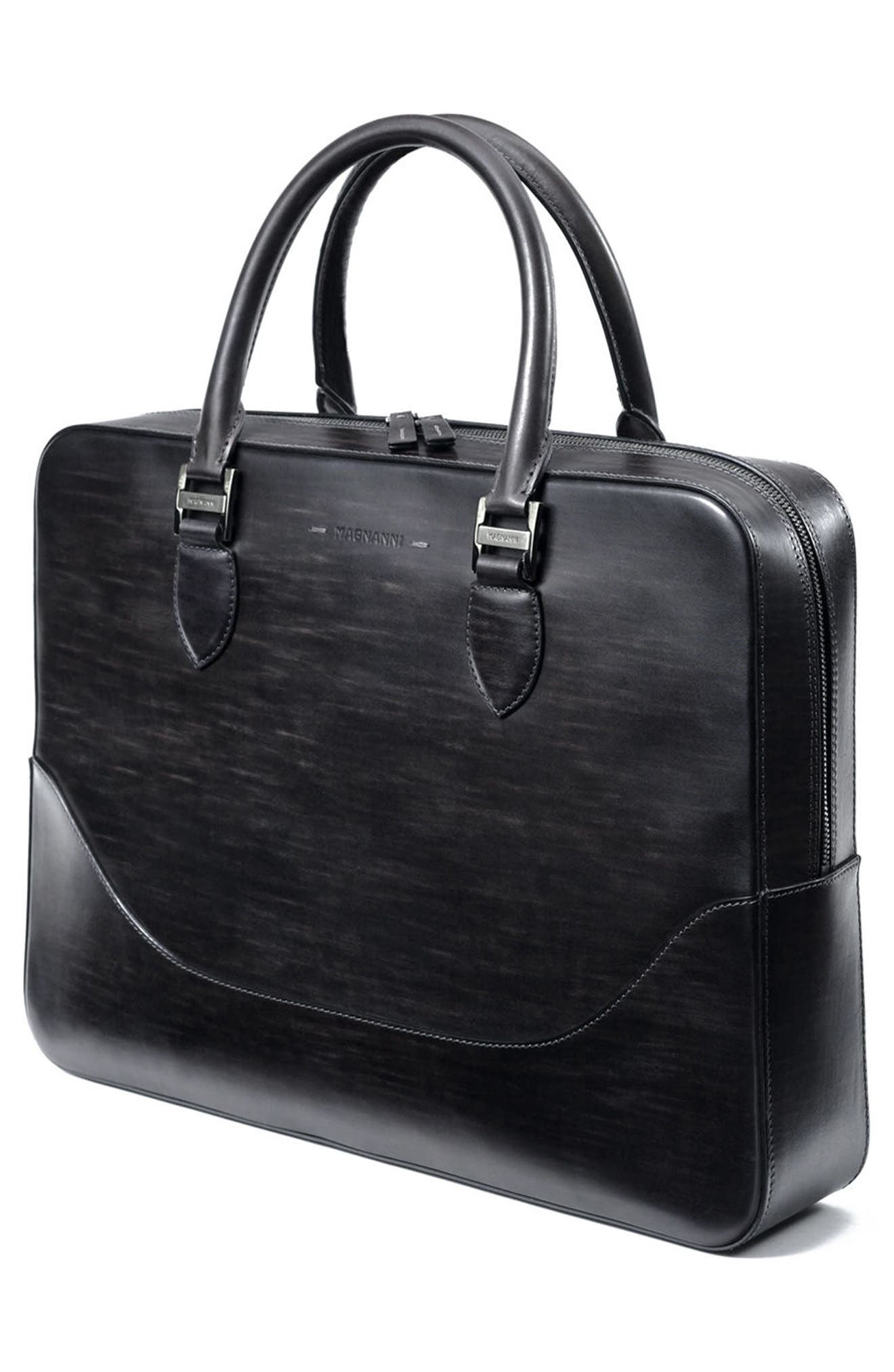 Magnanni Medium Leather Briefcase, Alternate, color, 