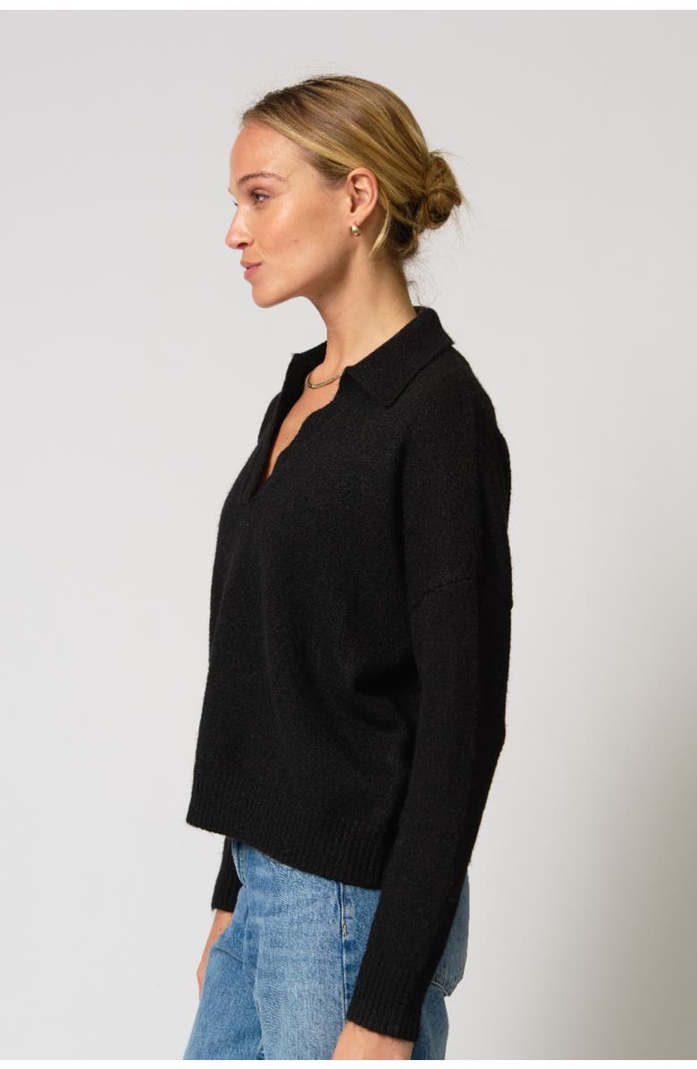 Central Park West Robbie V-Neck Polo, Alternate, color, Black