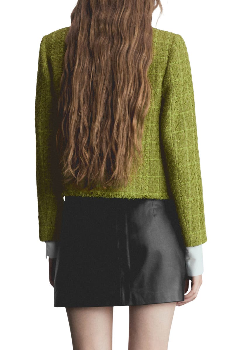 MANGO Textured Button Tweed Jacket, Alternate, color,
