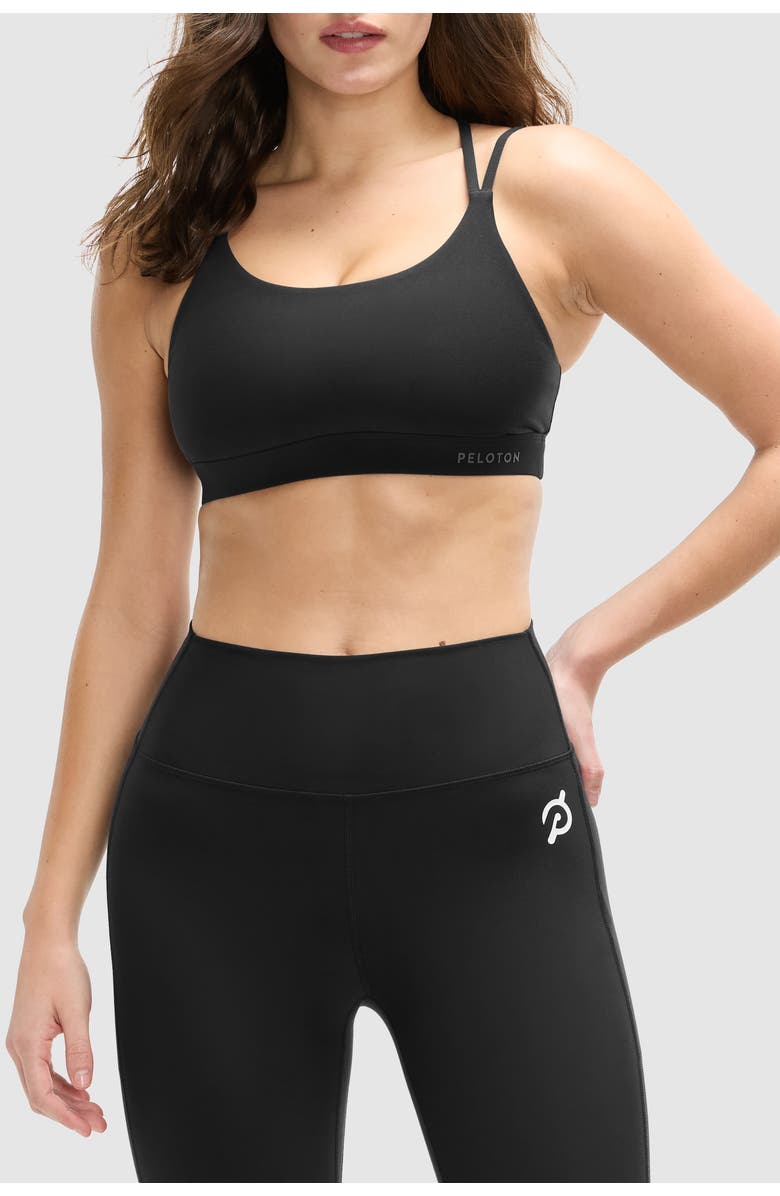 Peloton Cadent Strappy Y Back Bra, Main, color, Jet Black