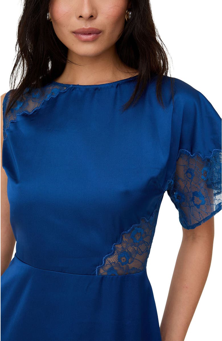 Lily and Lionel London Selma Lace Insert Maxi Dress, Alternate, color, Navy