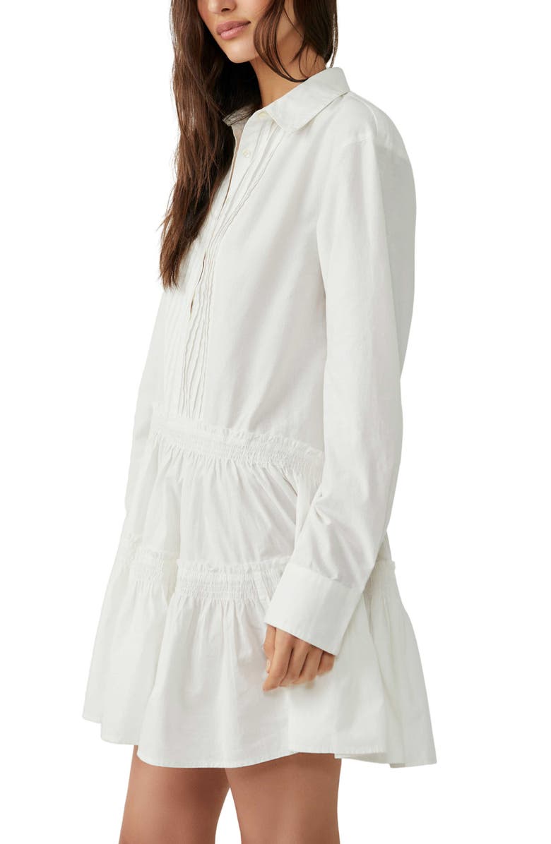 Free People Billie Long Sleeve Mini Shirtdress, Alternate, color,