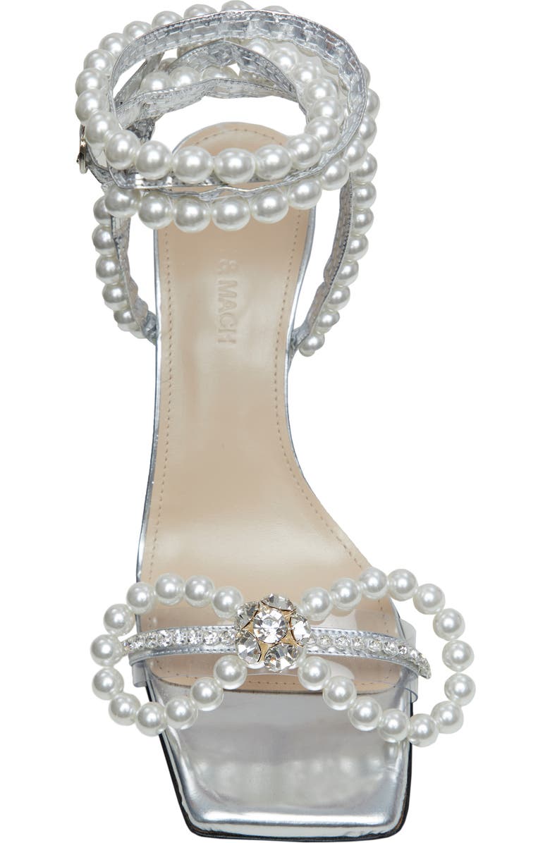 Mach & Mach Imitation Pearl Bow Sandal, Alternate, color,