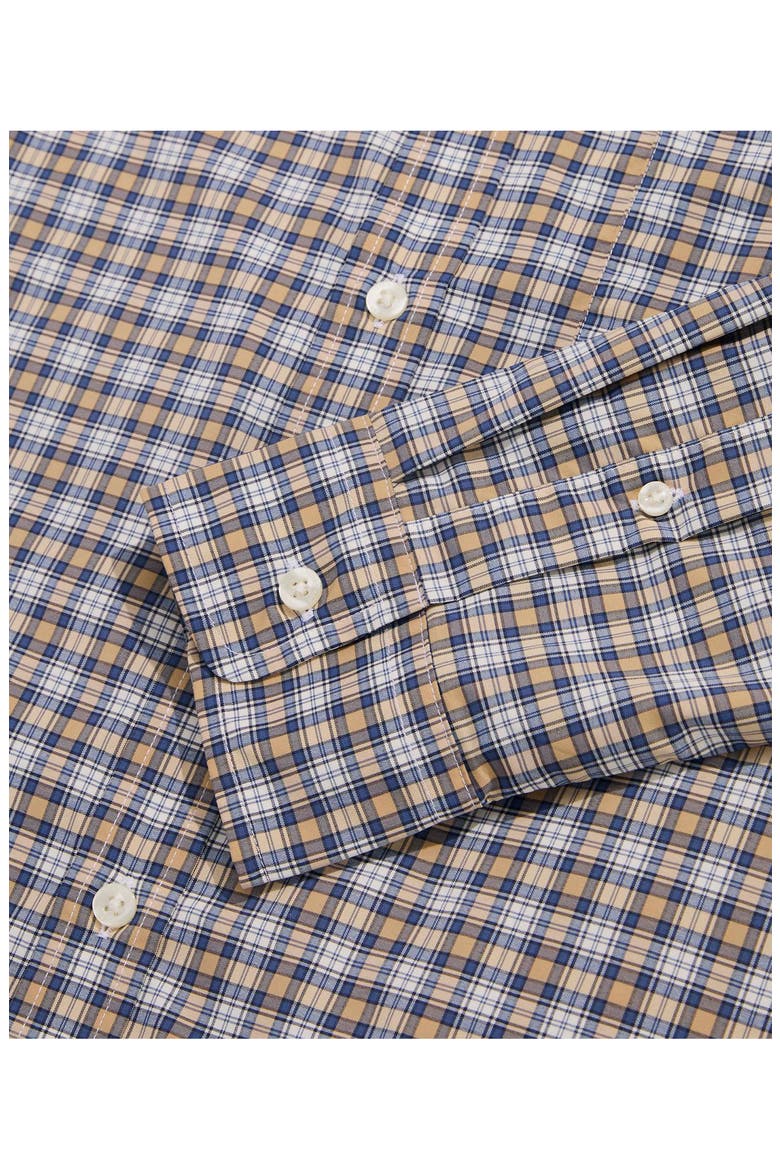 Classic Fit On-the-Go Performance Plaid Button-Down Shirt, Alternate, color, TOASTED ALMOND PLAID