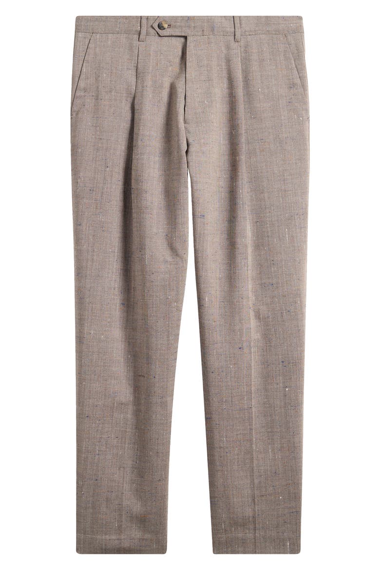 Pleated Wool Blend Dress Pants, Alternate, color, BEIGE