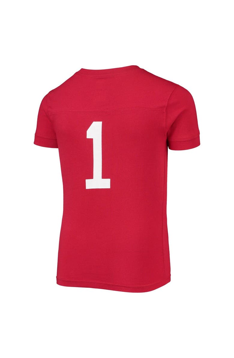 Wes & Willy Youth Wes & Willy Scarlet/Gray Ohio State Buckeyes Team Logo Football Pajama Set, Alternate, color, 