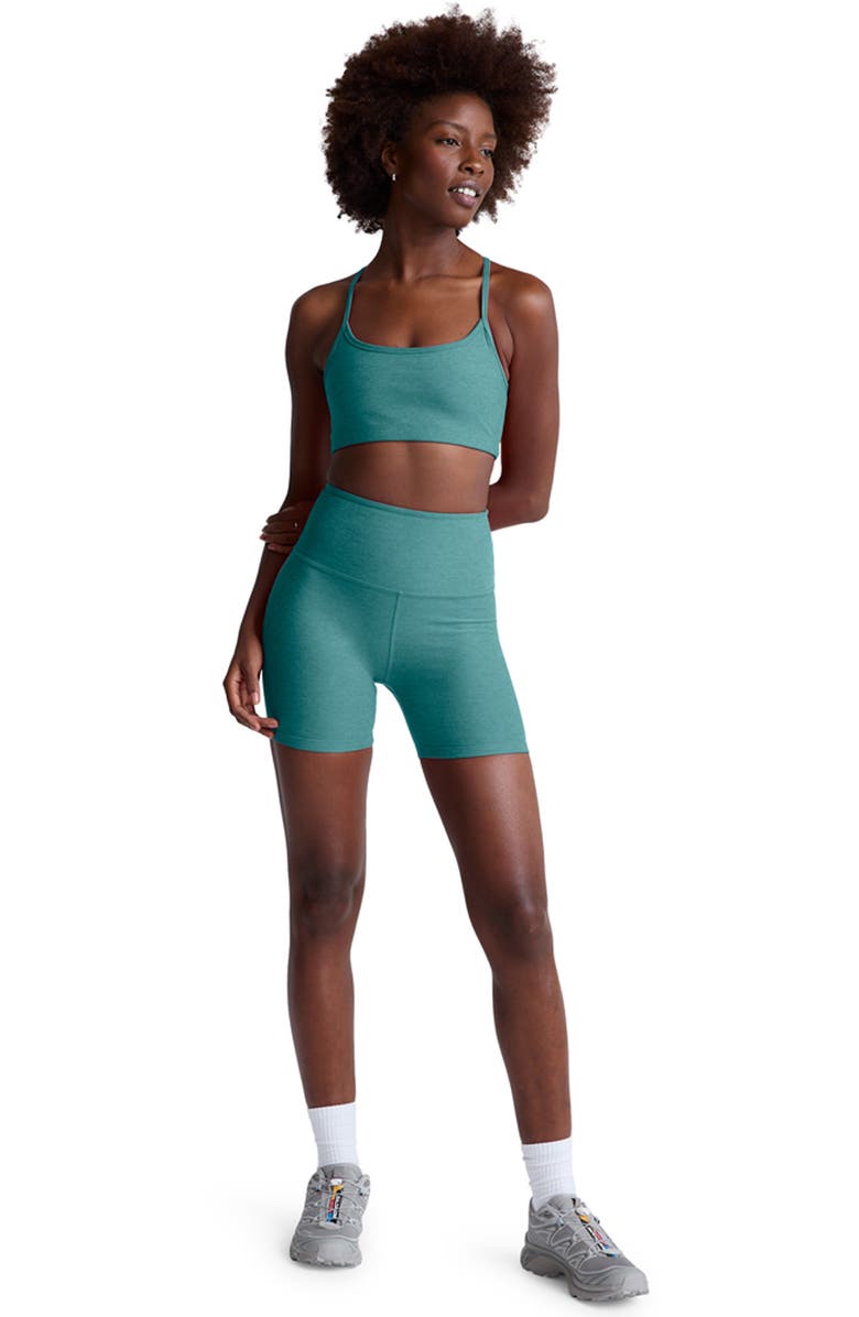 Beyond Yoga Space Dye Slim Racerback Sports Bra, Alternate, color, Deep Aqua Heather