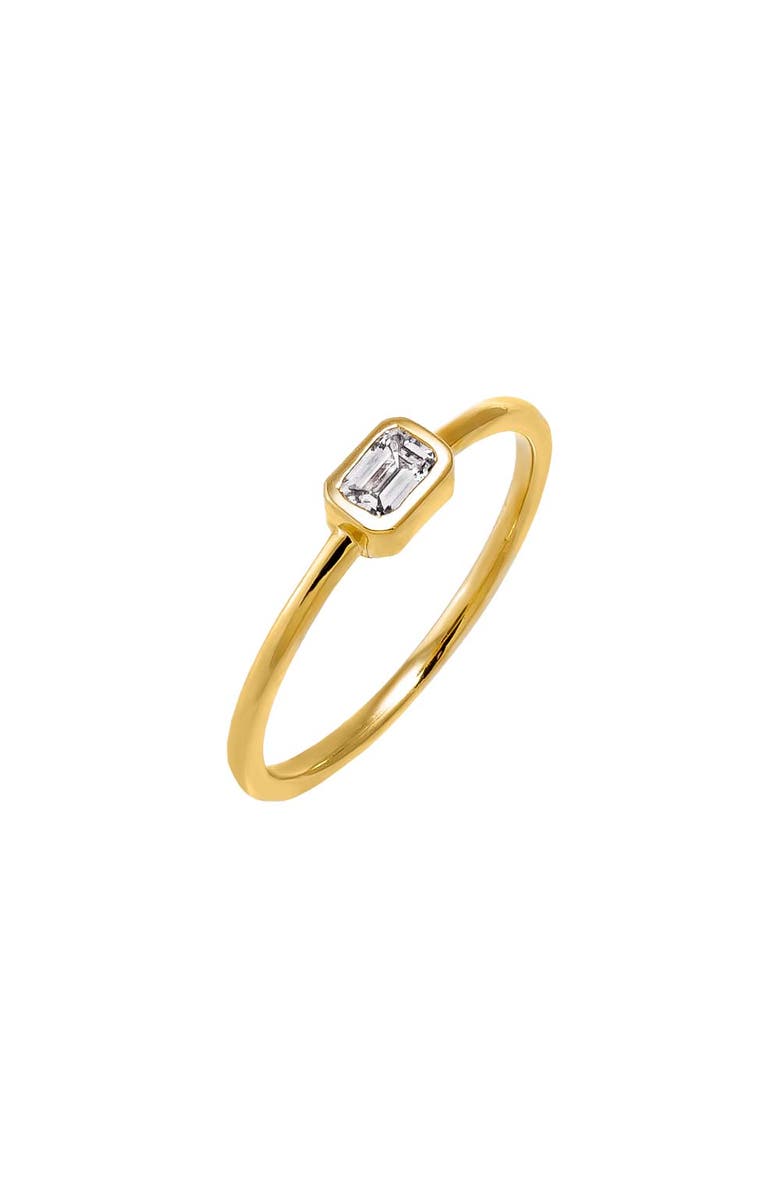 BY ADINA EDEN Diamond Emerald Bezel Ring 14K, Main, color, 14K Gold