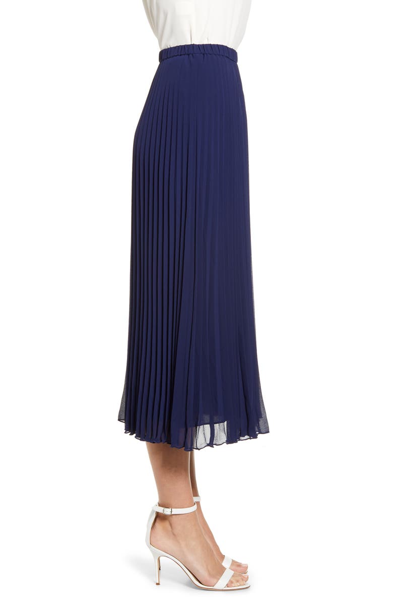 Anne Klein Pleated Georgette Midi Skirt, Alternate, color,