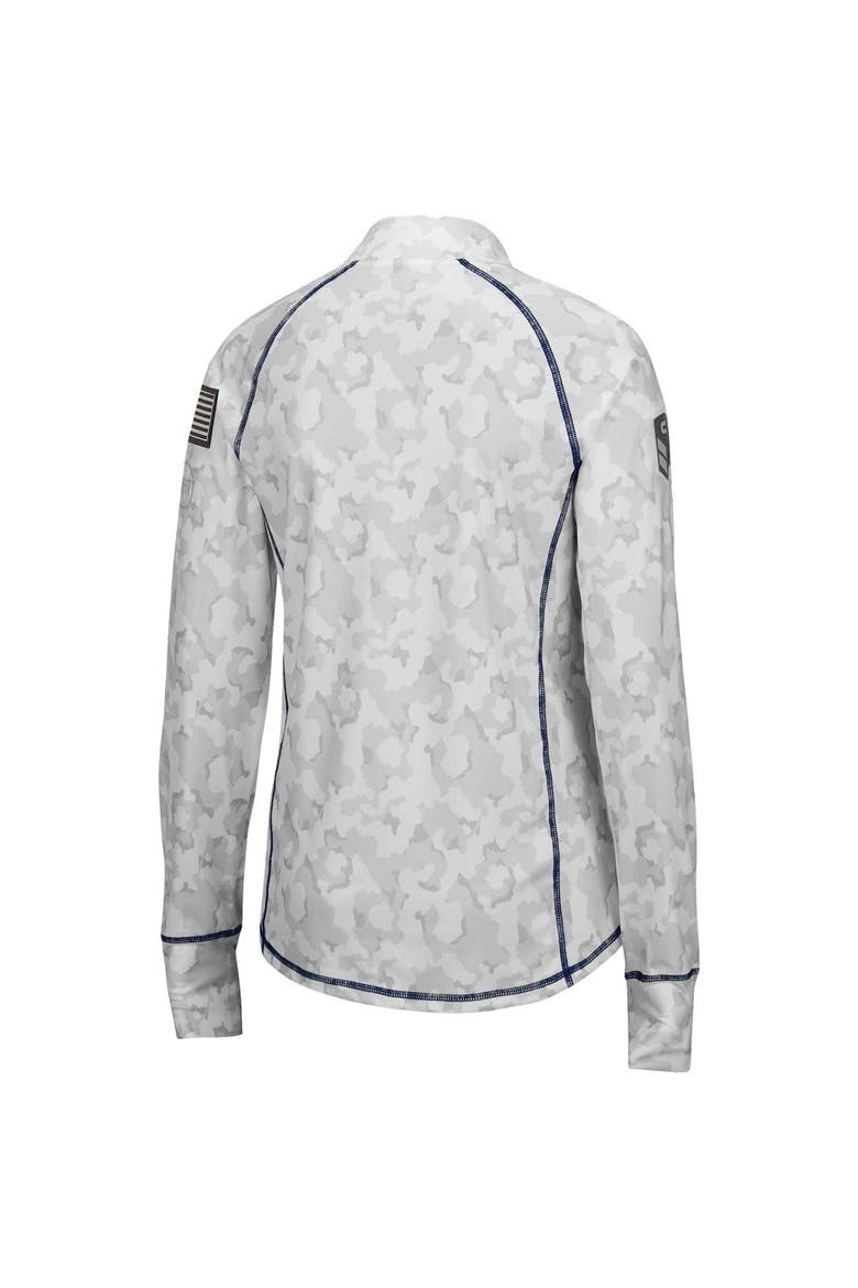 Women's Colosseum White West Virginia Mountaineers OHT Military Appreciation Officer Arctic Camo Fitted Lightweight 1/4-Zip Jacket, Alternate, color, White