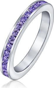 BLING JEWELRY Sterling Silver London Blue CZ Eternity Band Ring