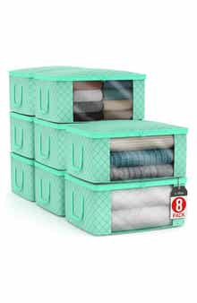 SORBUS 8-Pack Collapsible Zip Storage Bins