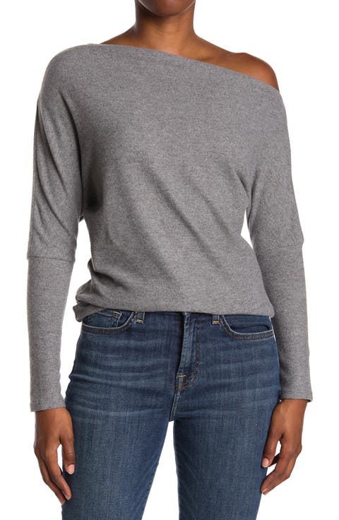 Off the Shoulder Long Sleeve Sweater