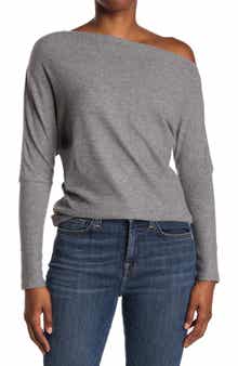 ASTR the Label Off the Shoulder Long Sleeve Sweater