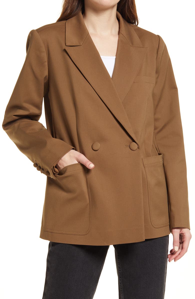 Good American Unisex Blazer, Alternate, color, Sepia