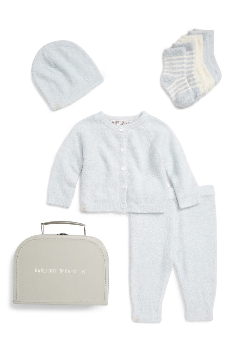 CozyChic® Lite Classic Cardigan, Pants, Socks, Beanie & Suitcase Set, Main, color, BLUE