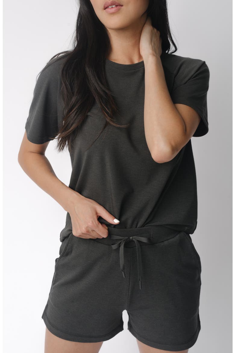 Pajama Shorts, Alternate, color, CHARCOAL