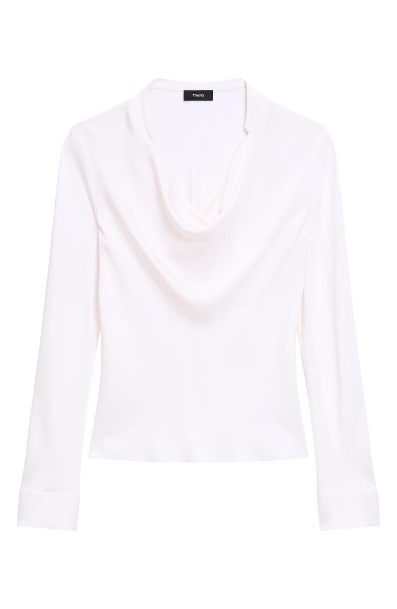 Theory Cowl Neck Silk Top, Alternate, color, Ivory